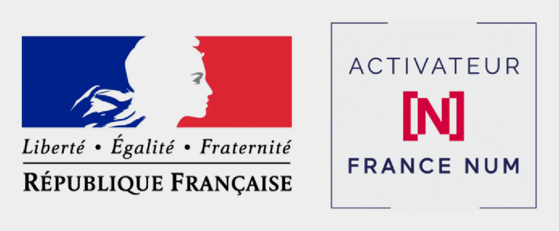 Logo République française et badge Activateur France Num