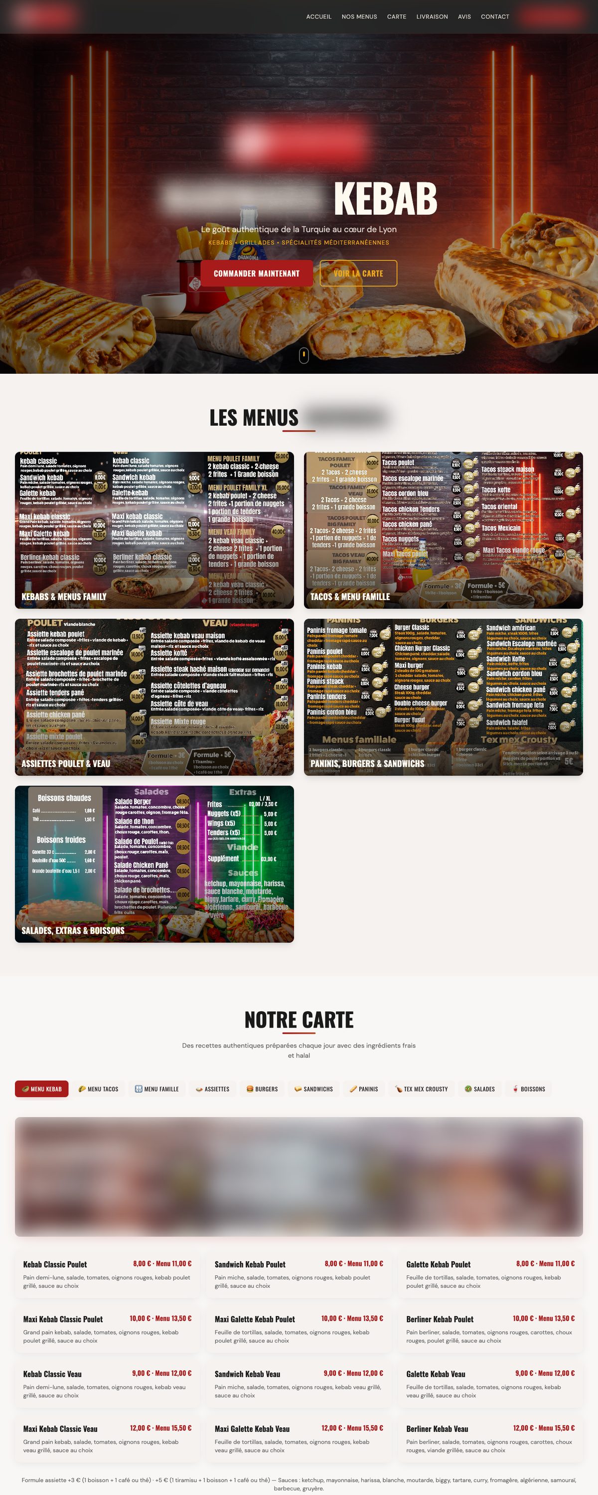 Site réalisé par Linkvision pour un client restaurant de grillades (nom flouté)