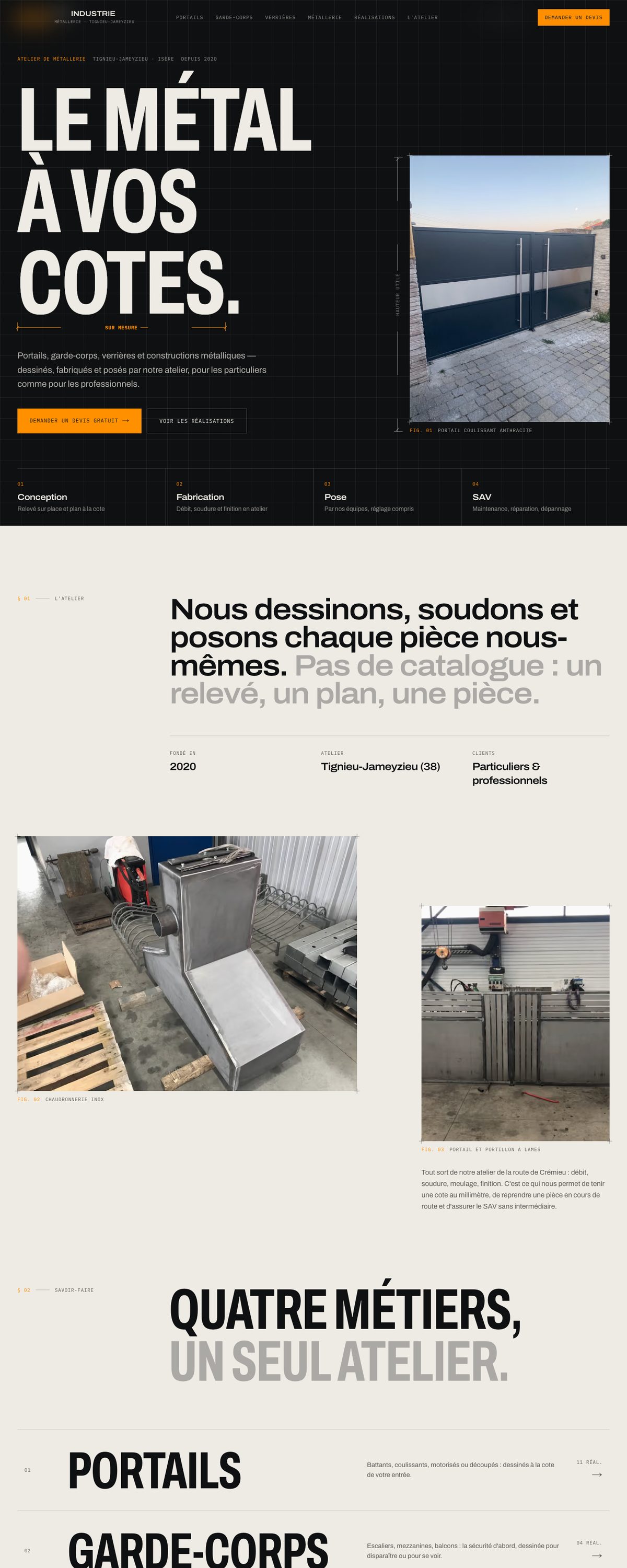 Site réalisé par Linkvision pour un client métallier (nom flouté)