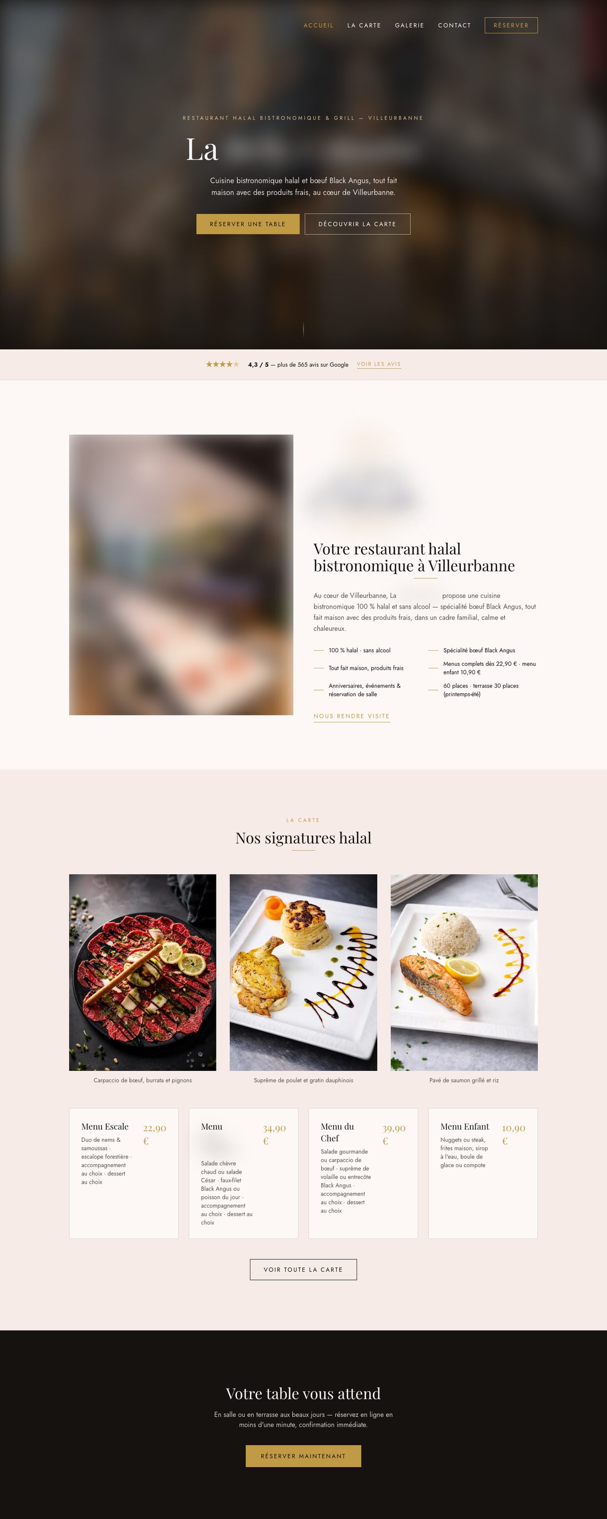 Site réalisé par Linkvision pour un client restaurant bistronomique (nom flouté)
